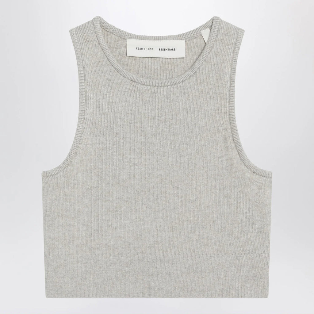 Fear of God Essentials Ribbed greige cropped top