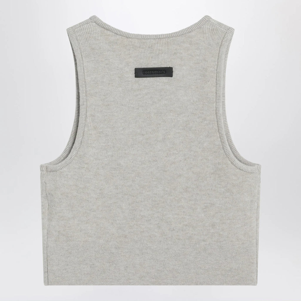 Fear of God Essentials Ribbed greige cropped top