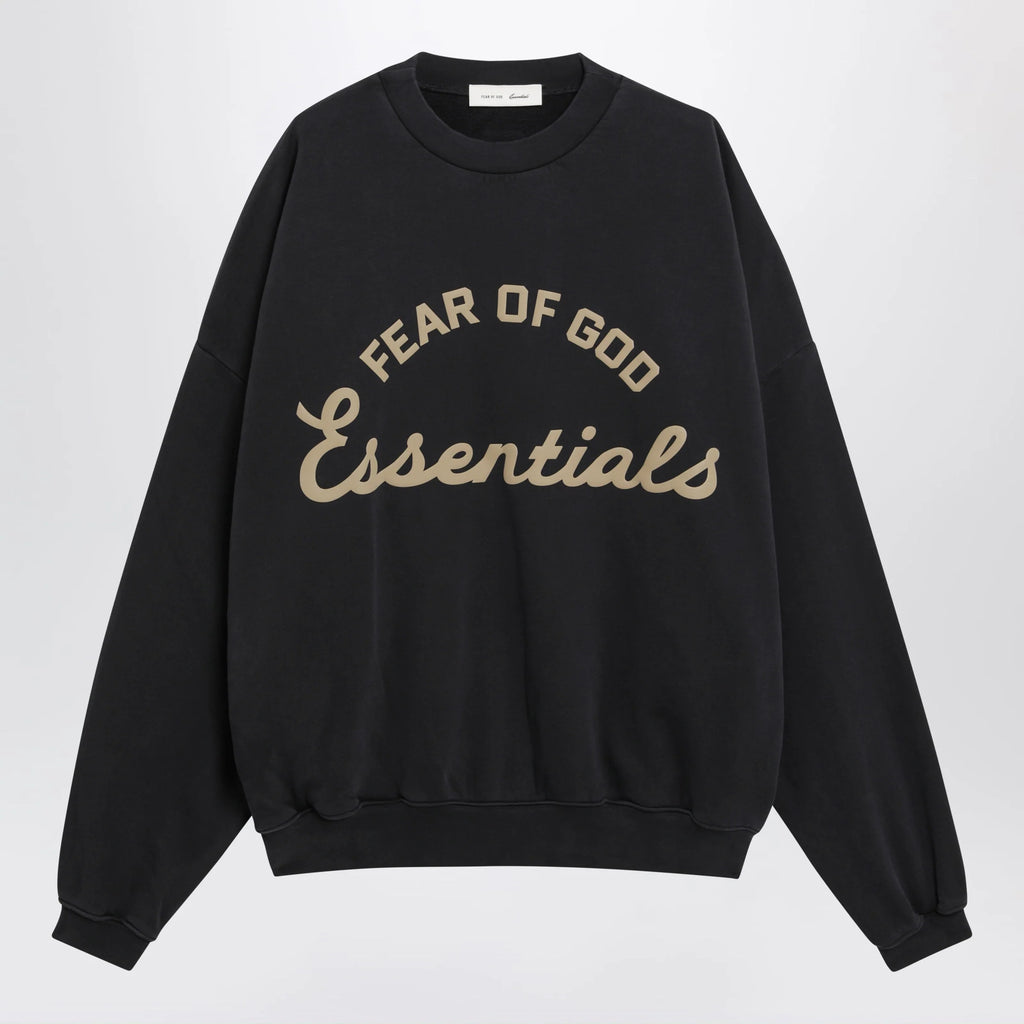 Fear of God Essentials Training 90s black cotton fleece sweatshirt