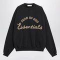 Fear of God Essentials Training 90s black cotton fleece sweatshirt