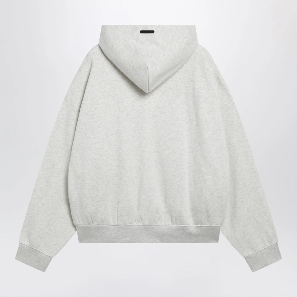 Fear of God Essentials Light grey mélange cotton fleece zip-up sweatshirt