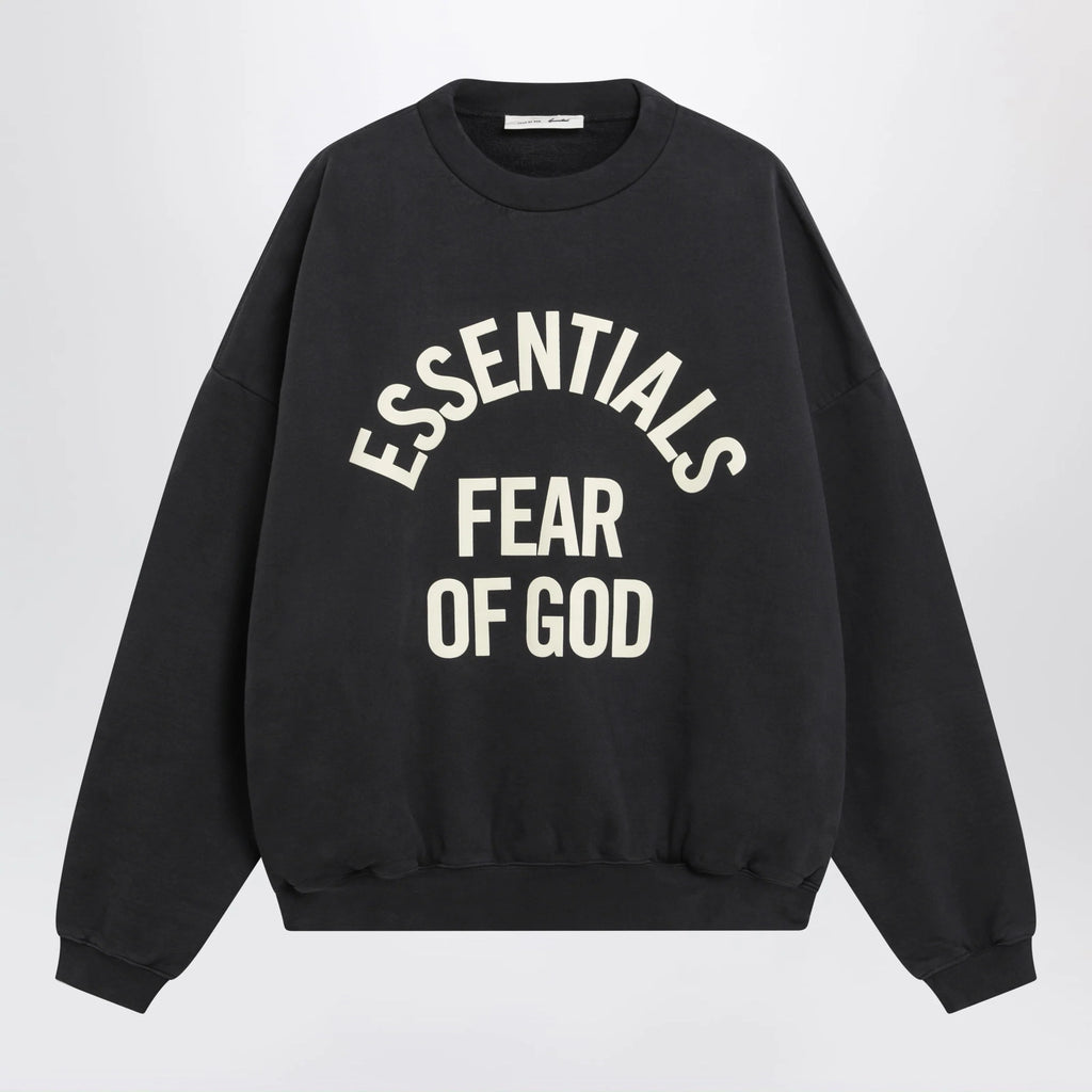 Fear of God Essentials Black cotton crewneck sweatshirt