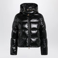 Moncler Niveole cropped down jacket in glossy nylon black