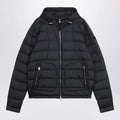 Moncler Navy blue short hooded down jacket