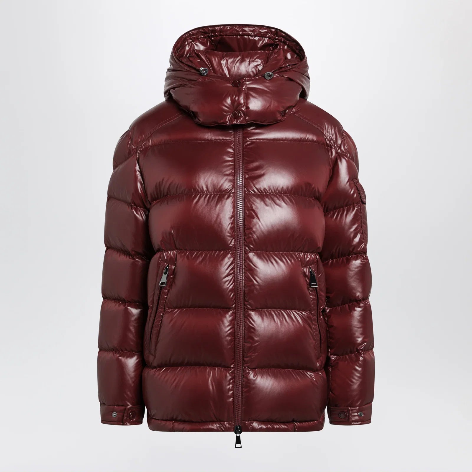 Moncler Dark red Maire down jacket in nylon laqué