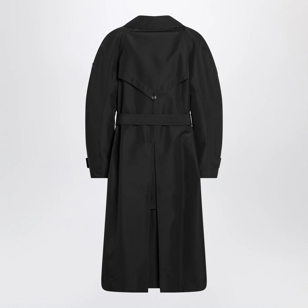 Moncler X Edward Enninful Black double-breasted trench coat with belt