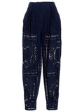 Alberta Ferretti Embroidered Cotton Pants