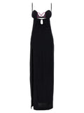Nensi Dojaka Heart Bra Long Dress