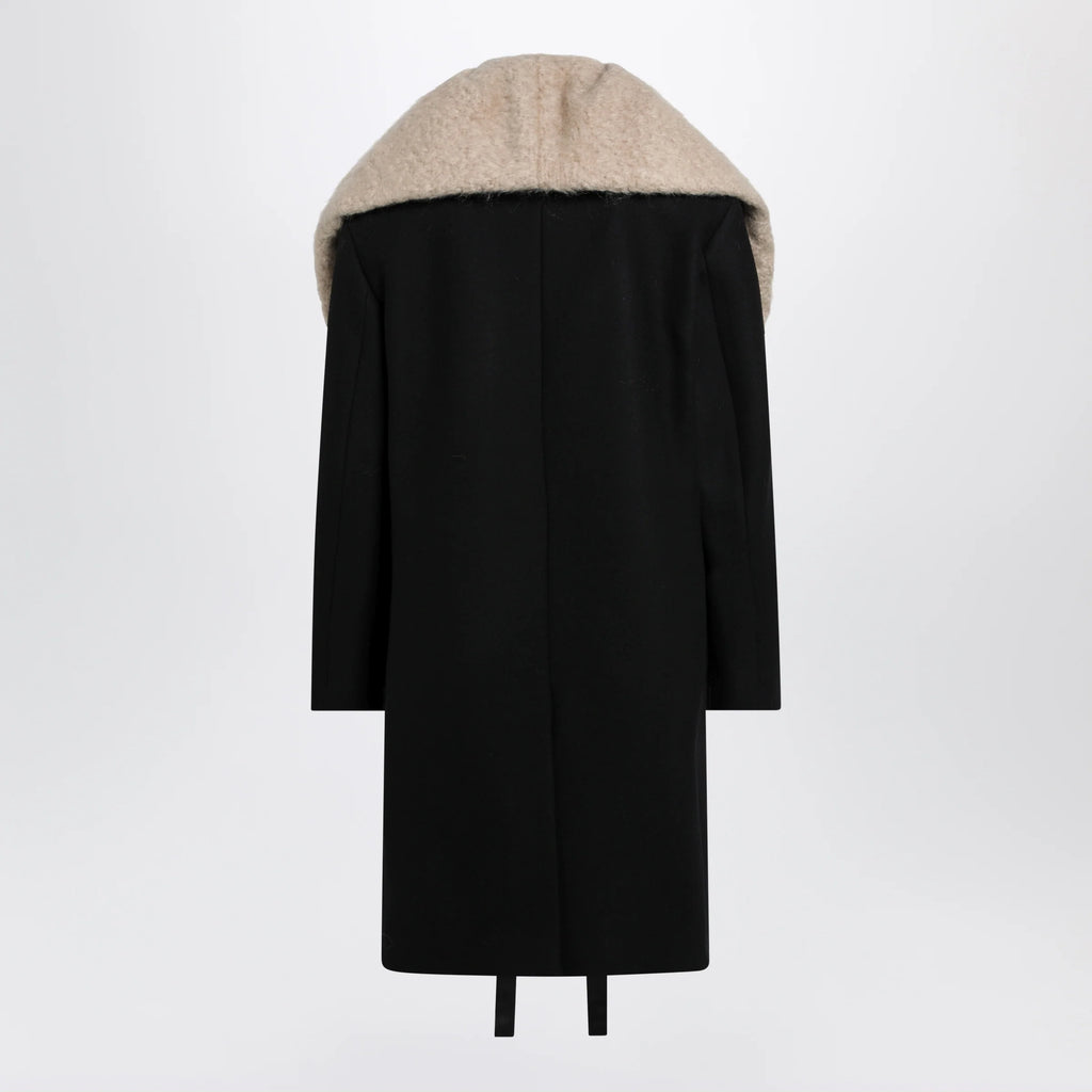 Dries Van Noten Black coat with removable neckline