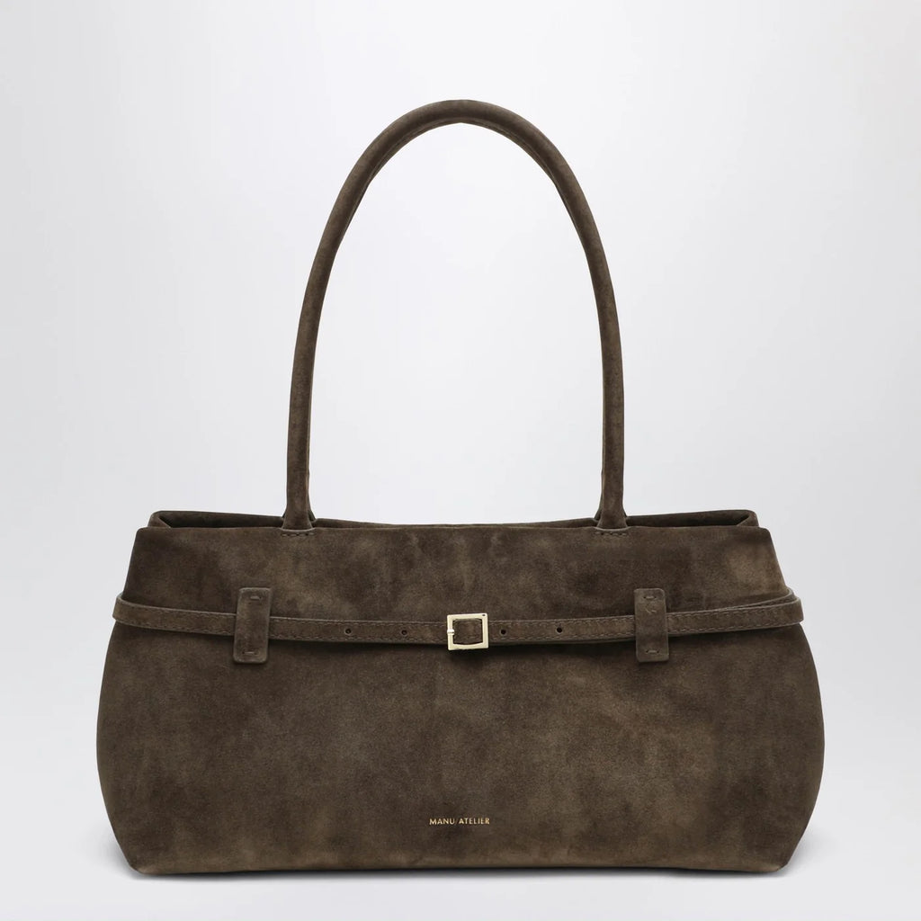Manu Atelier Le Cambon East West Tobacco suede bag