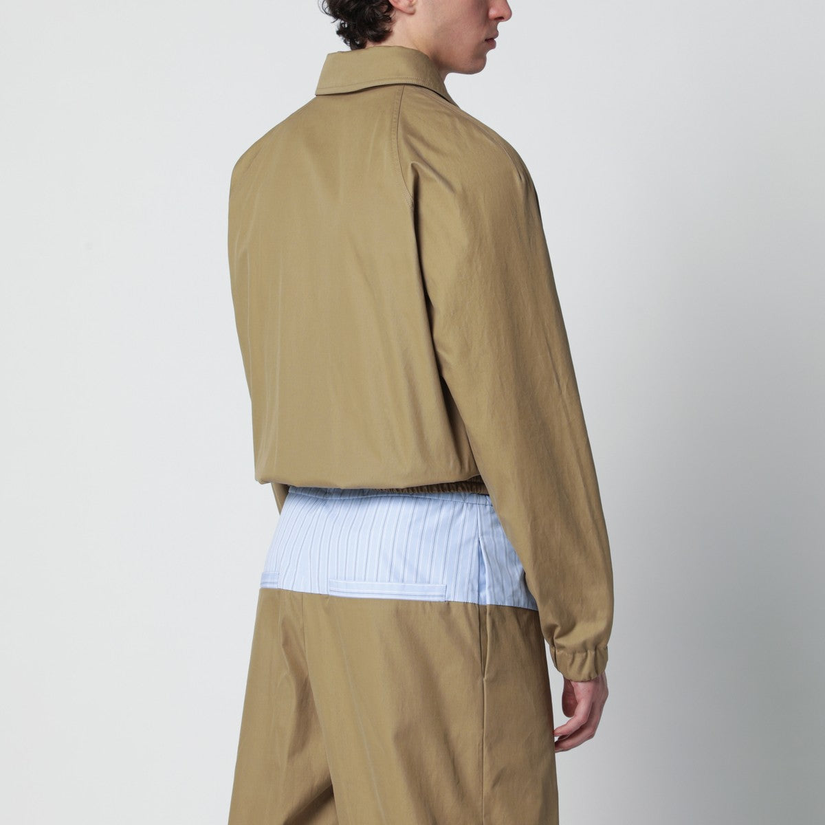Dries Van Noten Beige cotton-blend zip-up jacket