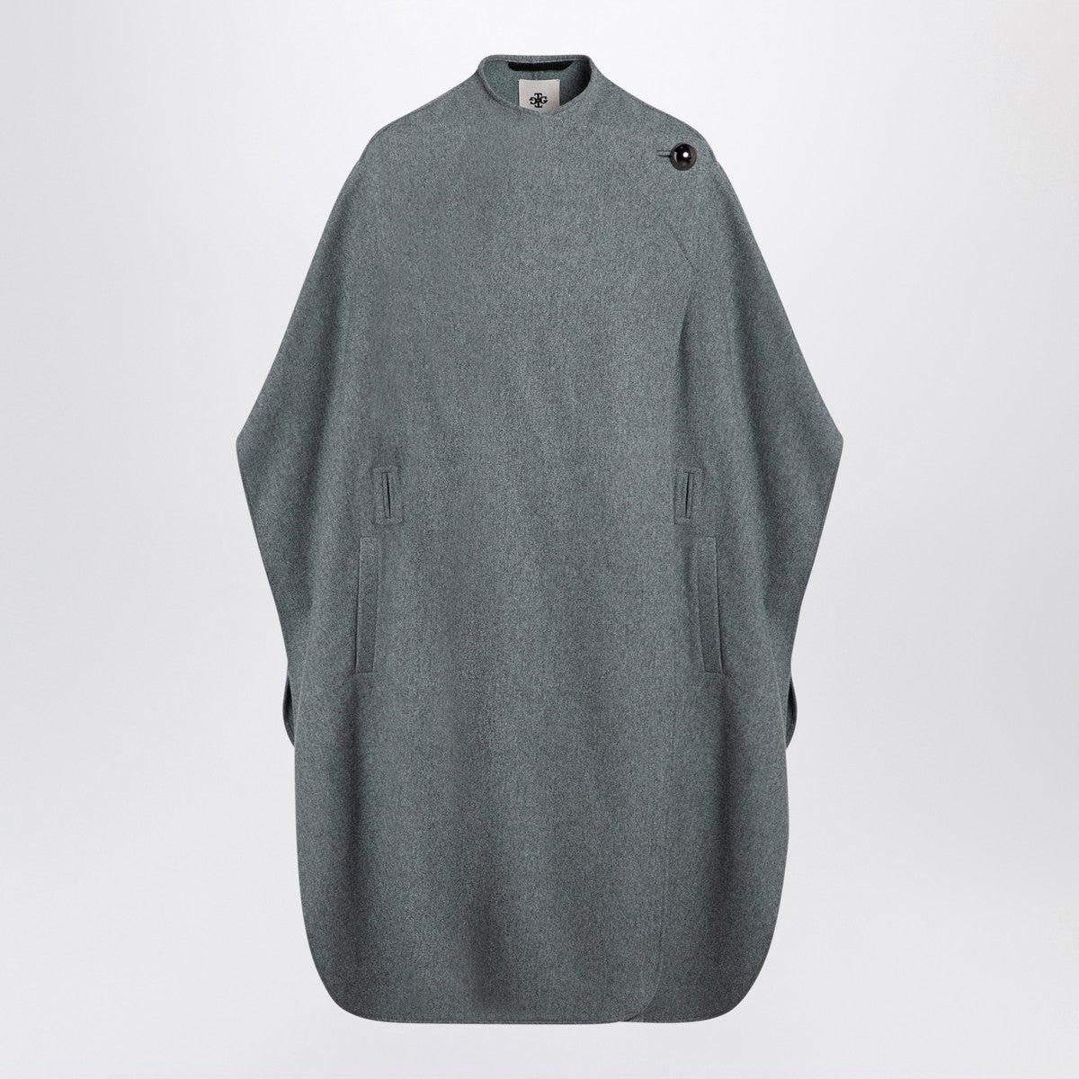 the garment Grey wool-blend cape