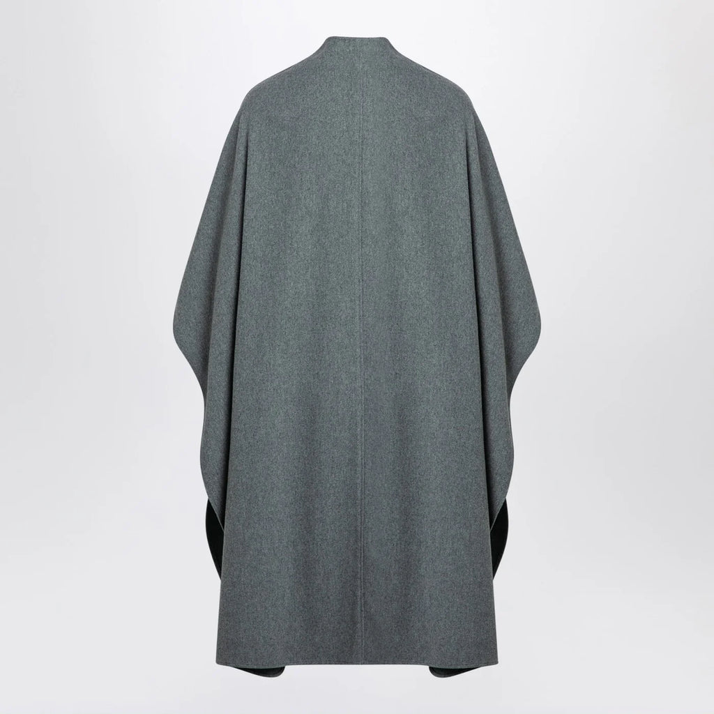 the garment Grey wool-blend cape