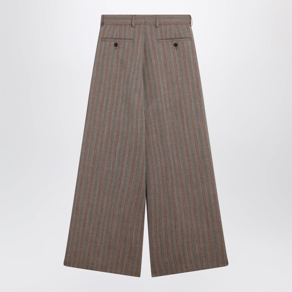 Dries Van Noten Wide-leg pinstripe wool trousers