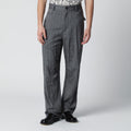 Dries Van Noten Black herringbone trousers