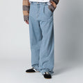 Dries Van Noten Light blue wide-leg jeans with pleats