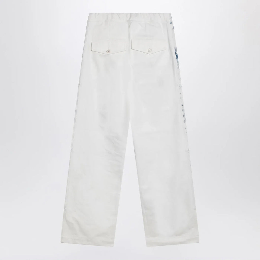 Dries Van Noten Light blue jeans with drawstring