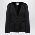 the garment Black single breasted cotton blend jacket