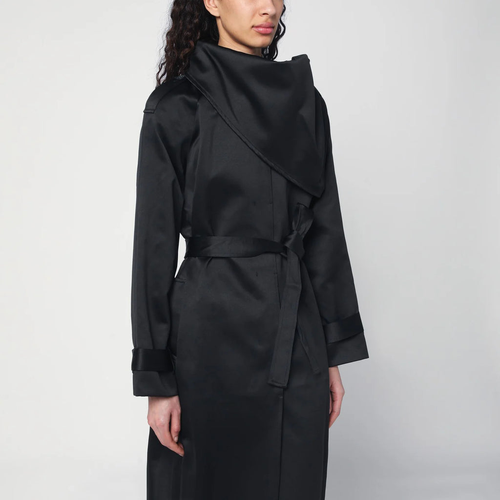 the garment Black cotton-blend Kelly trench coat