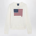 Polo Ralph Lauren Tommy Hilfiger cream sweater with flag motif