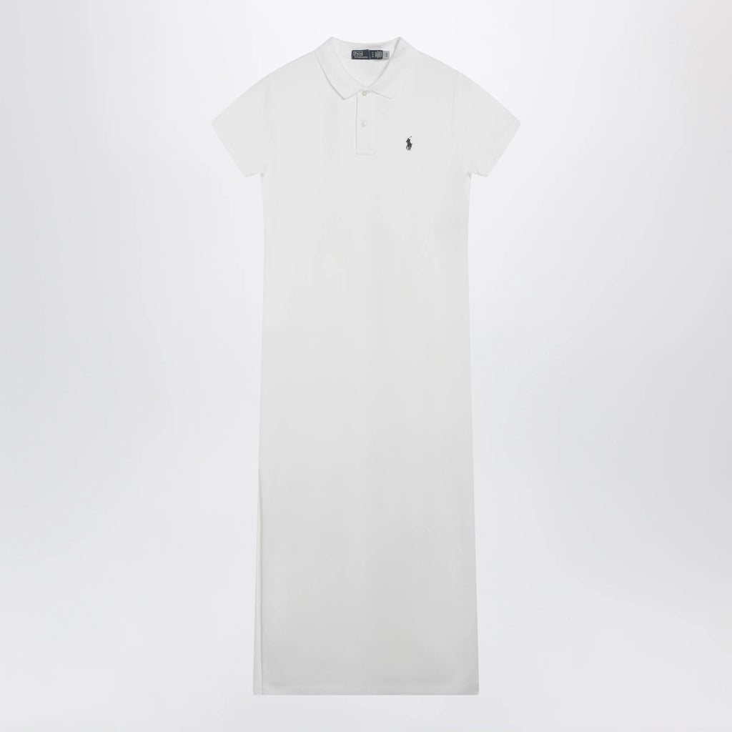 Polo Ralph Lauren Long dress in white cotton with logo