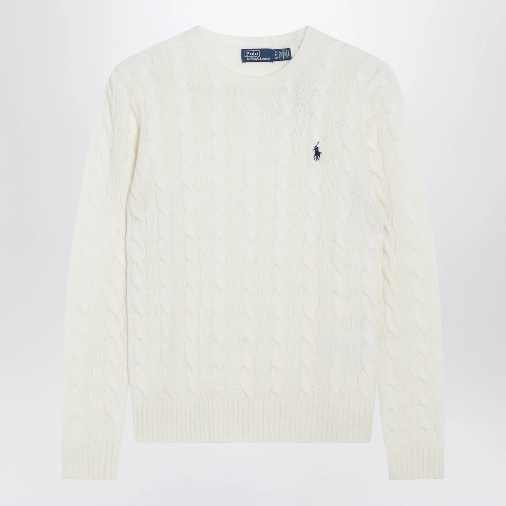 Polo Ralph Lauren Cable-Knit Sweater in Cream Wool and Cashmere