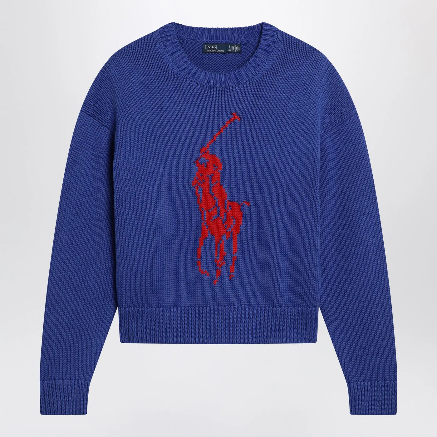 Polo Ralph Lauren Purplish blue sweater with logo intarsia