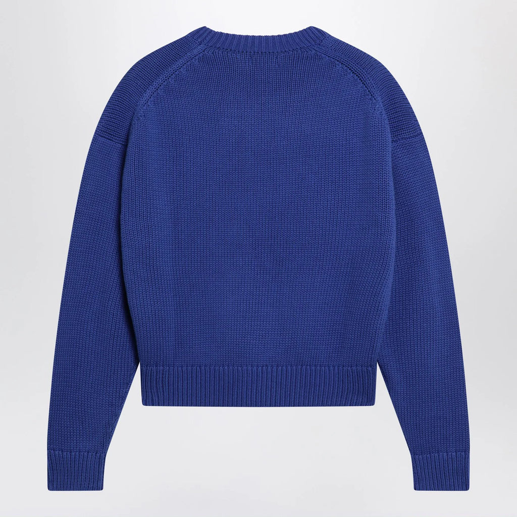 Polo Ralph Lauren Purplish blue sweater with logo intarsia