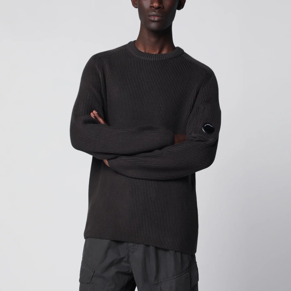 C.P. Company Dark grey cotton-blend ribbed sweater