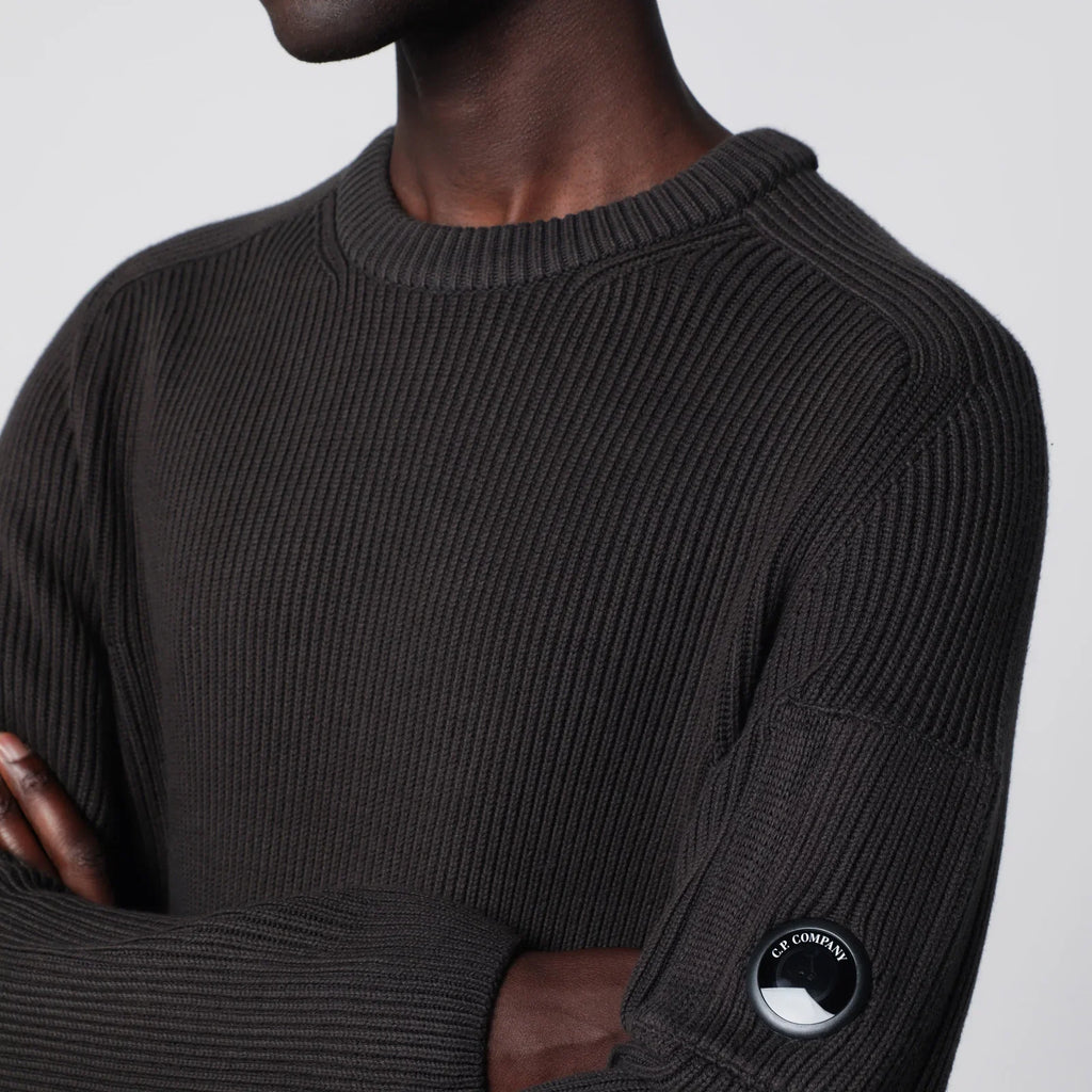 C.P. Company Dark grey cotton-blend ribbed sweater