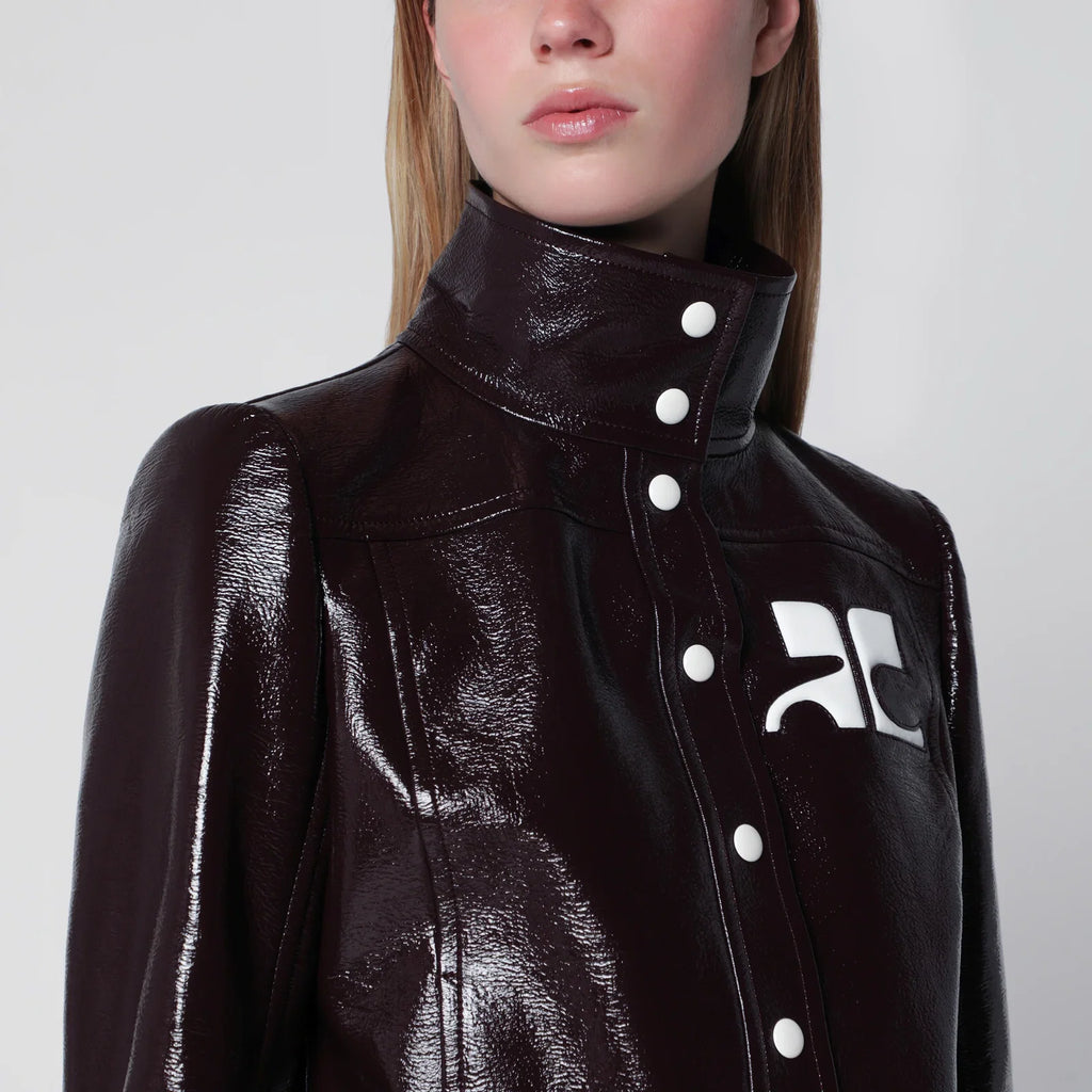 Courreges Courrèges Reedition jacket in burgundy vinyl