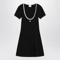 Courreges Courrèges White/black mini dress in cotton