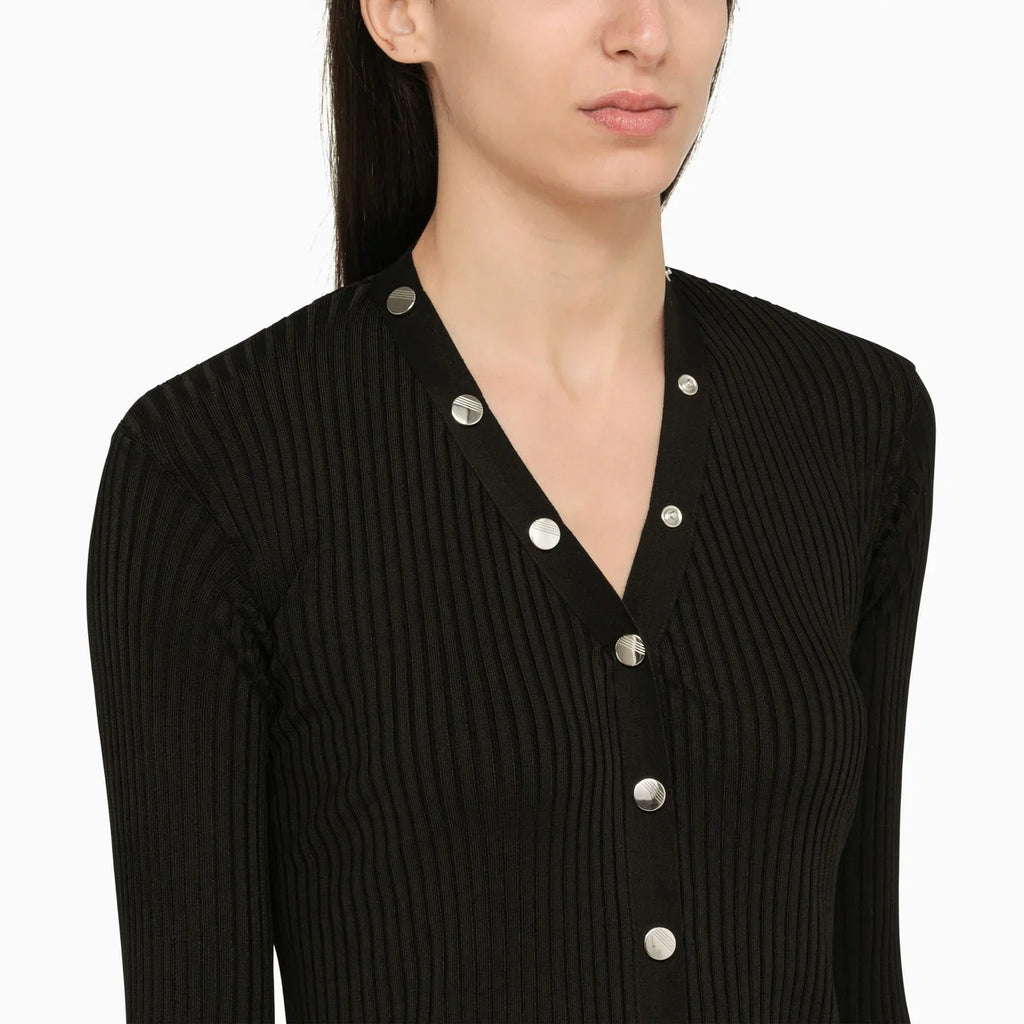 The Attico Black viscose long cardigan