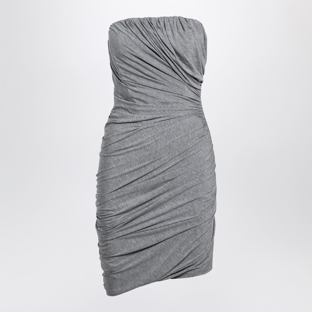 The Attico Grey draped viscose mini dress