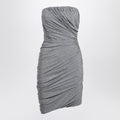 The Attico Grey draped viscose mini dress