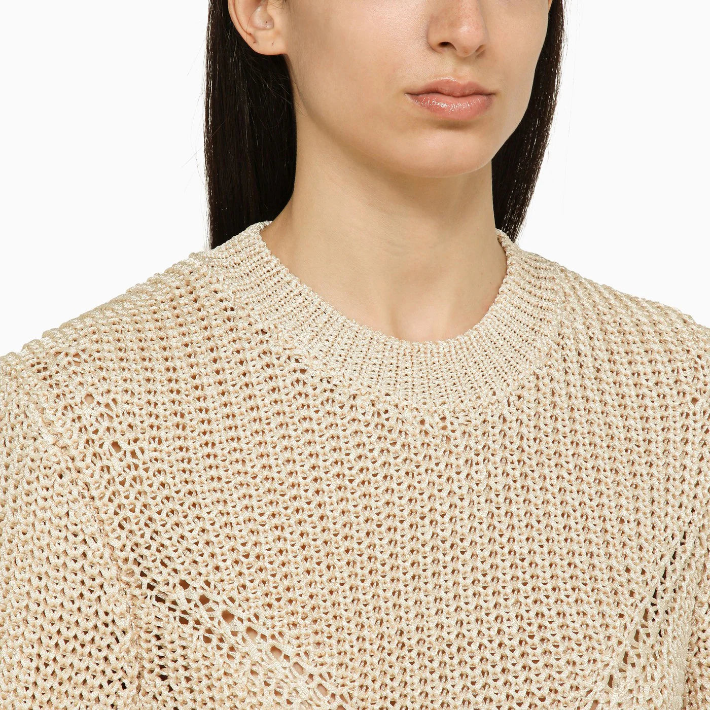 ISABEL MARANT Recycled polyester ecru crew-neck jumper