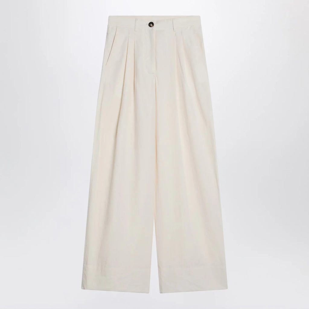 MKDT Studio Wide écru trousers in cotton