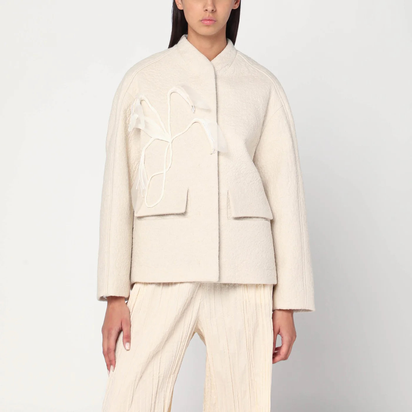 MKDT Studio Jacket in boiled wool écru