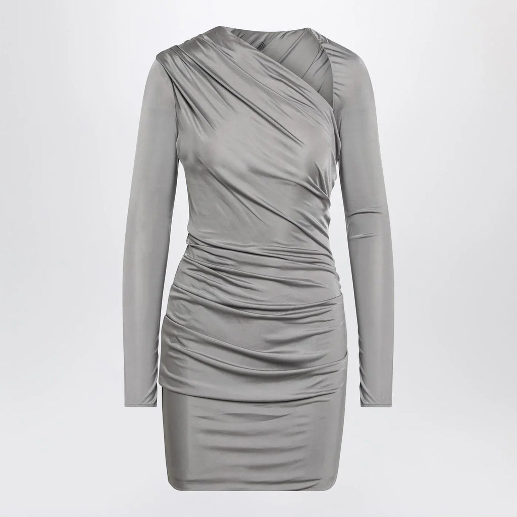 The Attico Draped grey mini dress