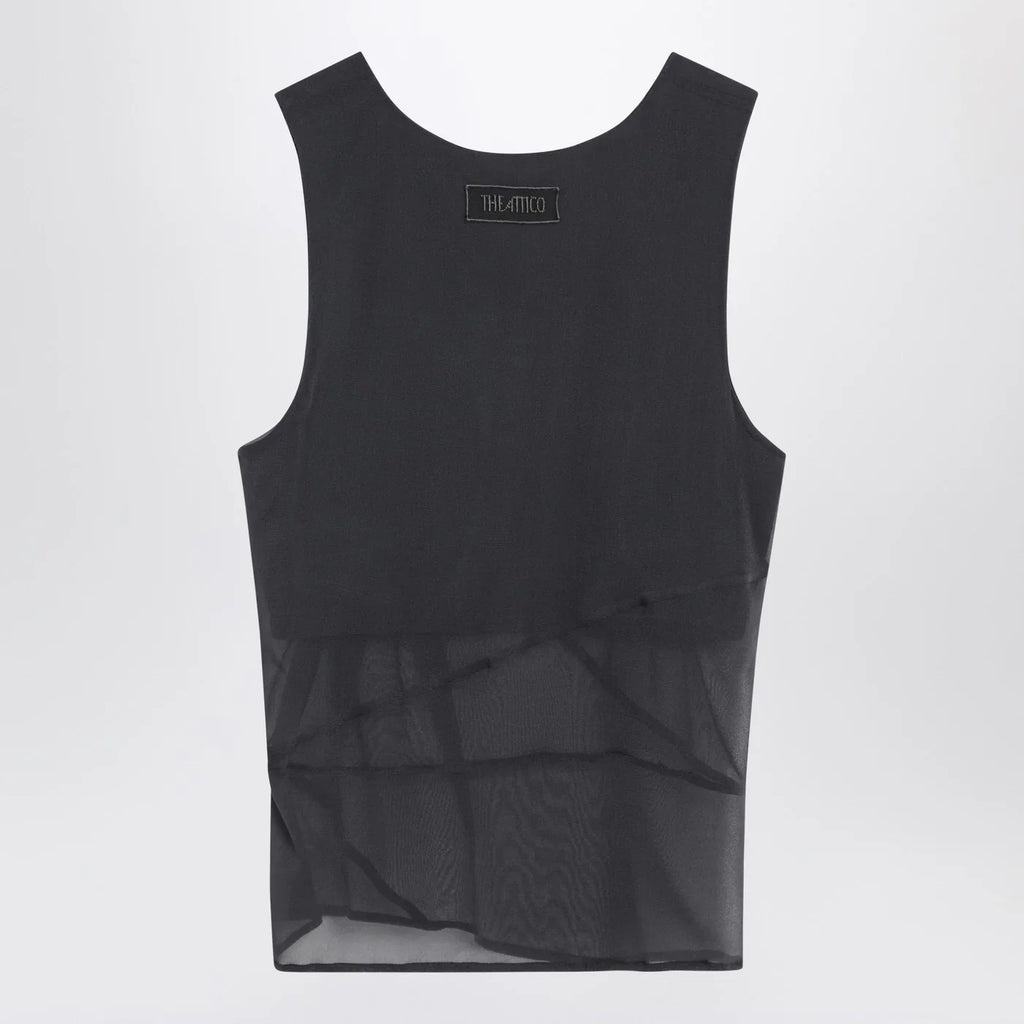 The Attico Gray silk tank top