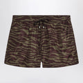 The Attico Zebra Shorts in khaki/brown nylon