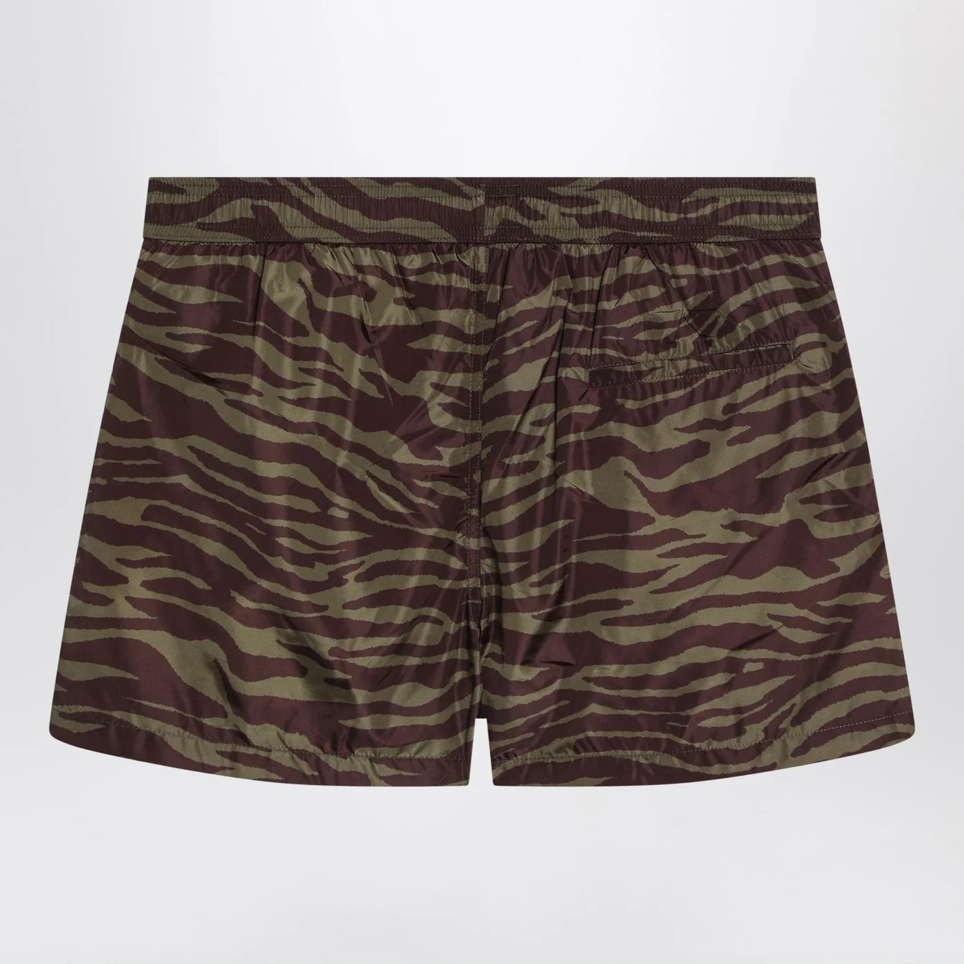 The Attico Zebra Shorts in khaki/brown nylon