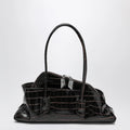 The Attico La Passeggiata Small bag in coffee crocodile-print leather