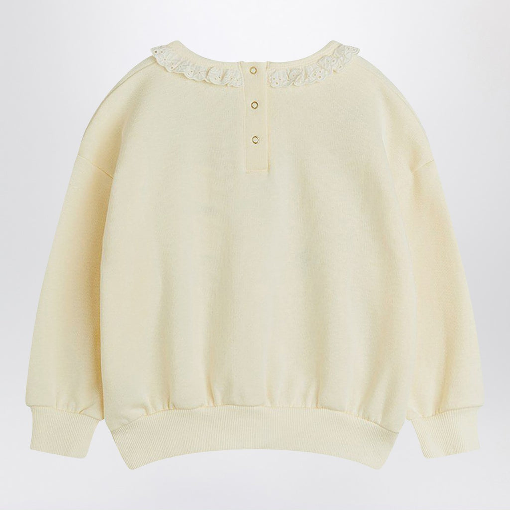 Mini Rodini Ivory sweatshirt with embroidered ladybugs
