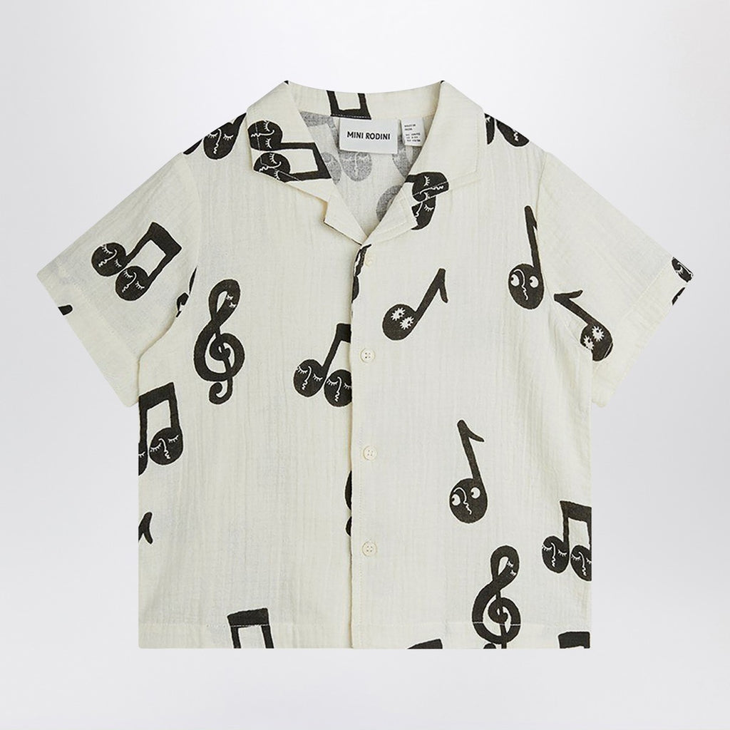 Mini Rodini White shirt with musical notes