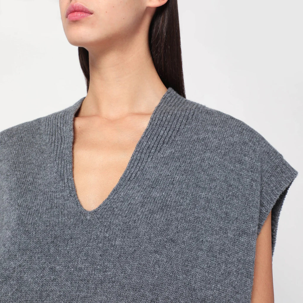 Roberto Collina Oversized grey wool vest