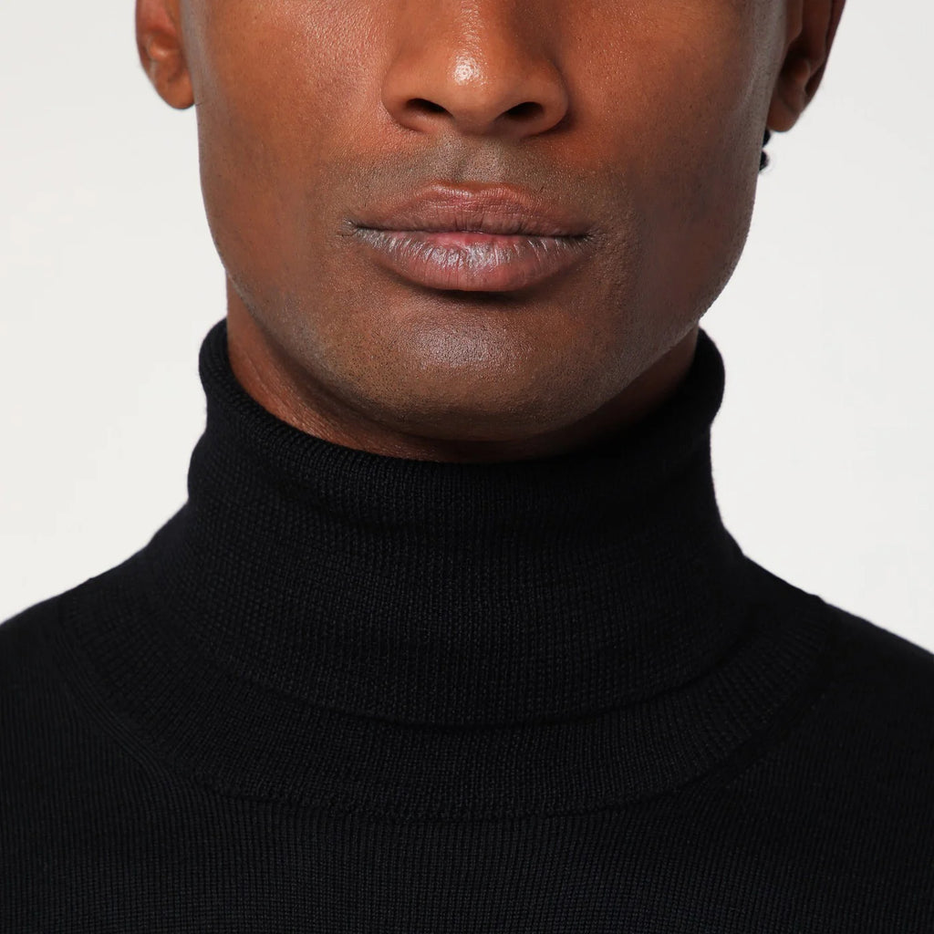 Roberto Collina Black wool turtleneck sweater