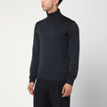 Roberto Collina Anthracite grey wool turtleneck sweater