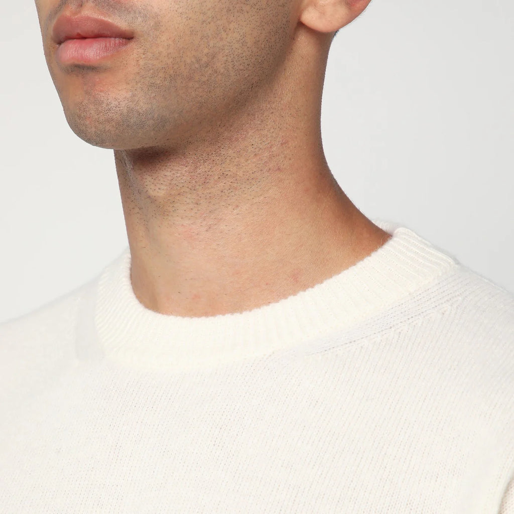 Roberto Collina White sweater in wool and cashmere