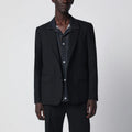 Sacai Black single-breasted jacket with denim insert
